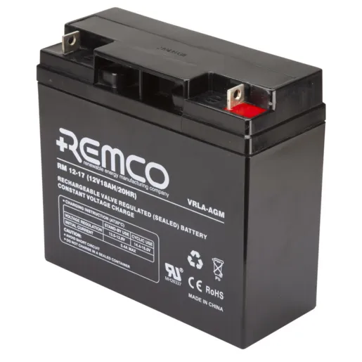 With a voltage rating of 12 volts (V) and a capacity of 18 amp-hours (Ah), the RM12-17 battery provides a reliable power supply during outages or when the main power source is disrupted. Its high capacity allows for longer backup power duration, ensuring that critical systems remain operational during extended power failures. Part number: RM12-17