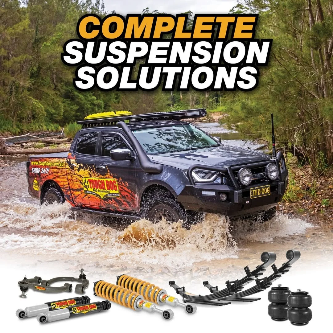 Your 4WD deserves the best, and Tough Dog's got you covered with COMPLETE suspension solutions for any challenge! From lift kits to alignment accessories, GVM upgrades to air assist options, we’ve got everything