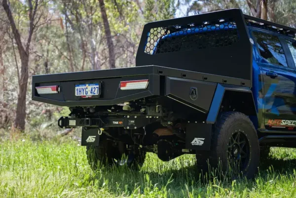 AutoSpec Aluminium Single Cab Tray with Trundle - 2400mm - Matte Black - Image 2