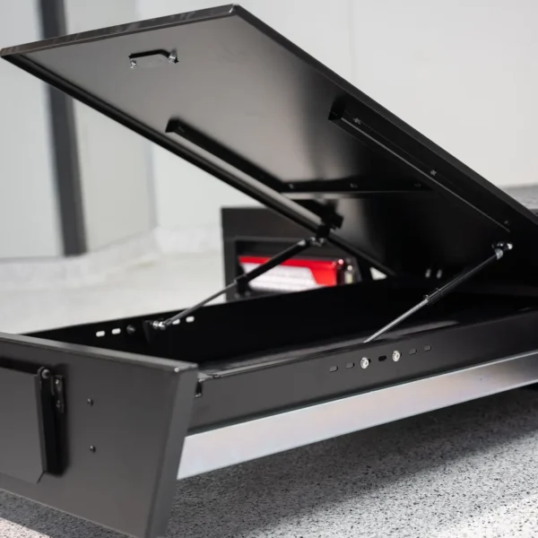 AutoSpec Aluminium Space Cab Tray with Trundle - 2000mm - Matte Black - Image 8