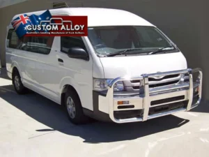 toyota hiace 2 post ecb bullbar commuter black ripple powdercoat finish ecb newcastle