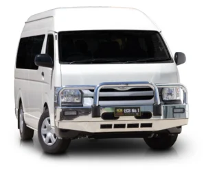 toyota hiace bullbar black ripple powdercoat finish ecb newcastle