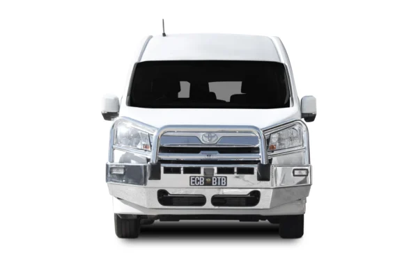 toyota hiace bullbar polished finish silver hammertone powdercoat finish