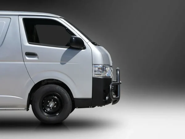 toyota hiace ecb midi tube bar silver hammertone powdercoat finish ecb newcastle