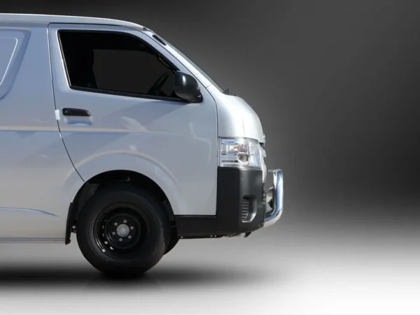 toyota hiace ecb nudge bar silver hammertone powdercoat finish ecb newcastle