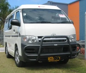 toyota hiace ecb roo bar black ripple powdercoat finish ecb newcaslte