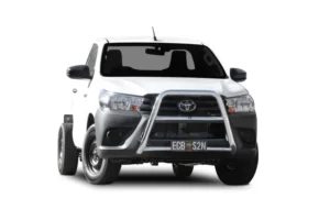 toyota hilux sr series 2 nudge bar black ripple powdercoat finish