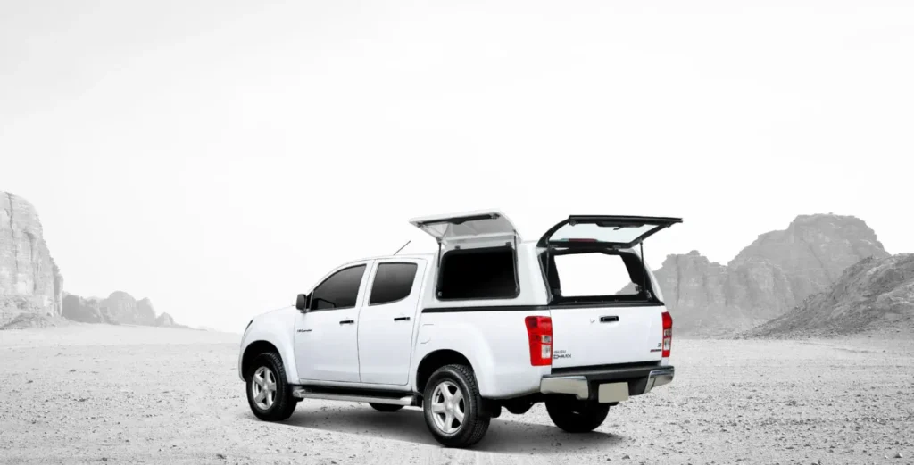 Carryboy Workman canopy on Isuzu D-Max 2012–2019 with lift-up doors
