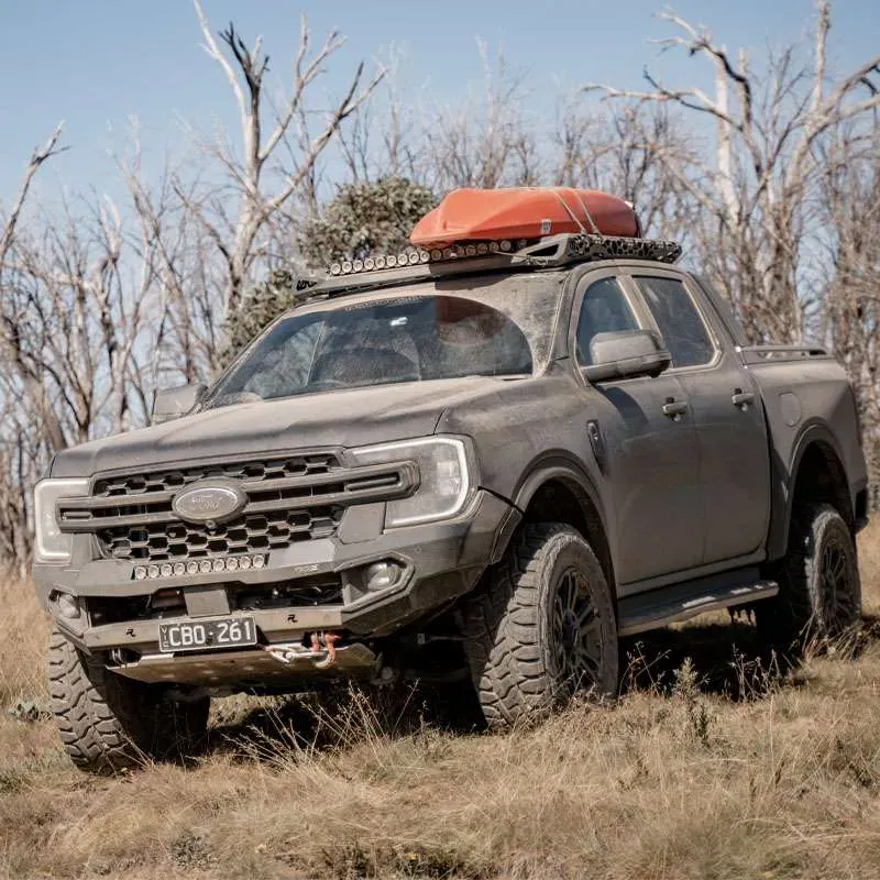 TrailMax platform rack mounted on ford ranger px in cardiff workshop