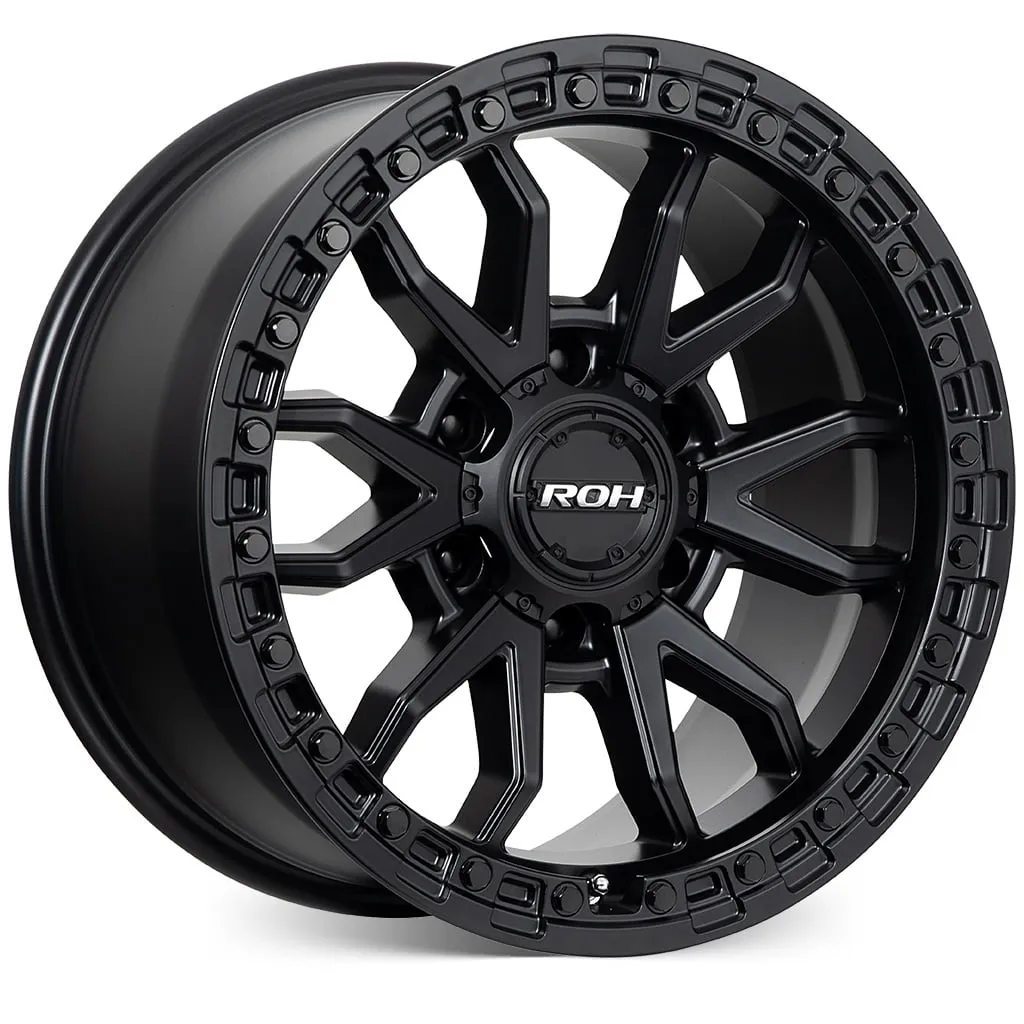 ROH Raid matt black 4x4 wheel with aggressive beadlock lip from Opposite Lock Cardiff