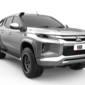 EGR fender flares for Mitsubishi Triton MR in ultra matte black with smooth finish and factory-style fitment