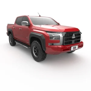 EGR fender flares installed on Mitsubishi Triton MV 2024 showing factory-style fit and matte black finish