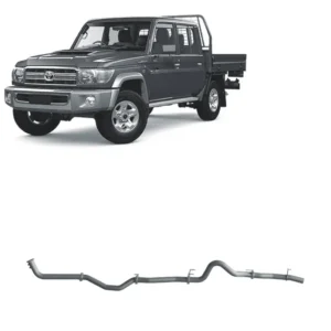 Redback Extreme Duty 3-inch DPF-back exhaust for Toyota Landcruiser 79 Series with auxiliary fuel tank