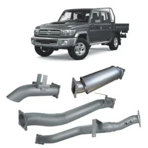 Redback Extreme Duty 4-inch DPF Back Exhaust for Toyota Landcruiser 79 Series Dual Cab, Australian-made stainless steel system from Opposite Lock Cardiff