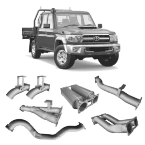 Redback Extreme Duty Twin 4 inch Exhaust for Toyota Landcruiser 79 Series