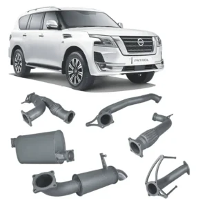 Redback Extreme Duty 3-inch cat-back exhaust system for Nissan Patrol Y62, available with multiple sound options at Opposite Lock Cardiff