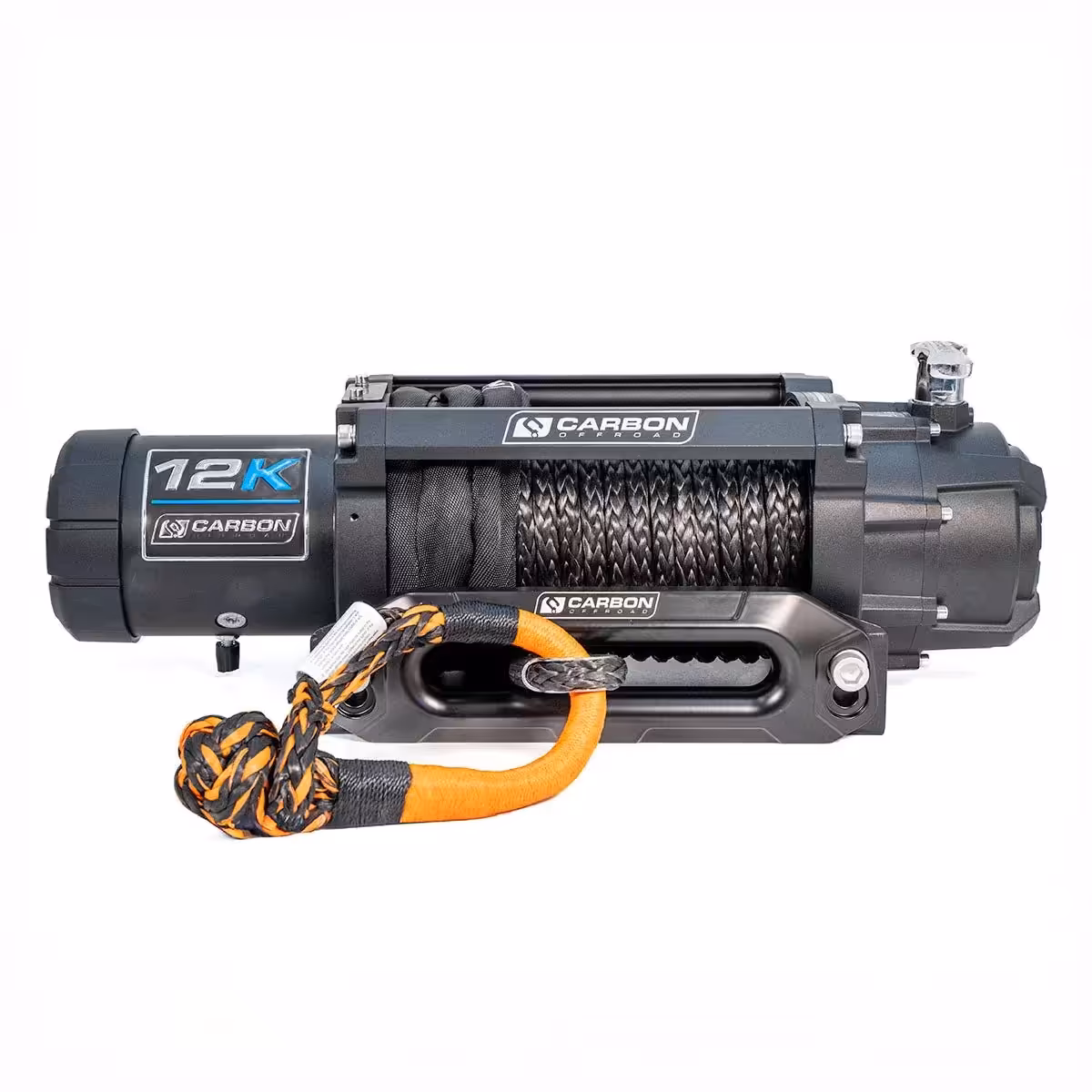 Carbon 12K 12000lb Winch V3X with Soft Shackle – 4x4 IP68 Waterproof Recovery Winch