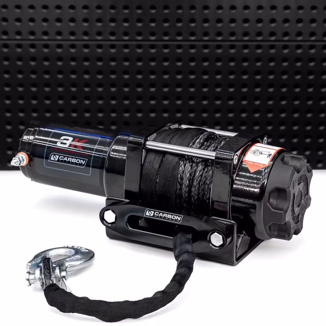 Carbon 3.0K 3000lb ATV / Trailer Winch – Compact 12V Electric Recovery Winch with Remote Control