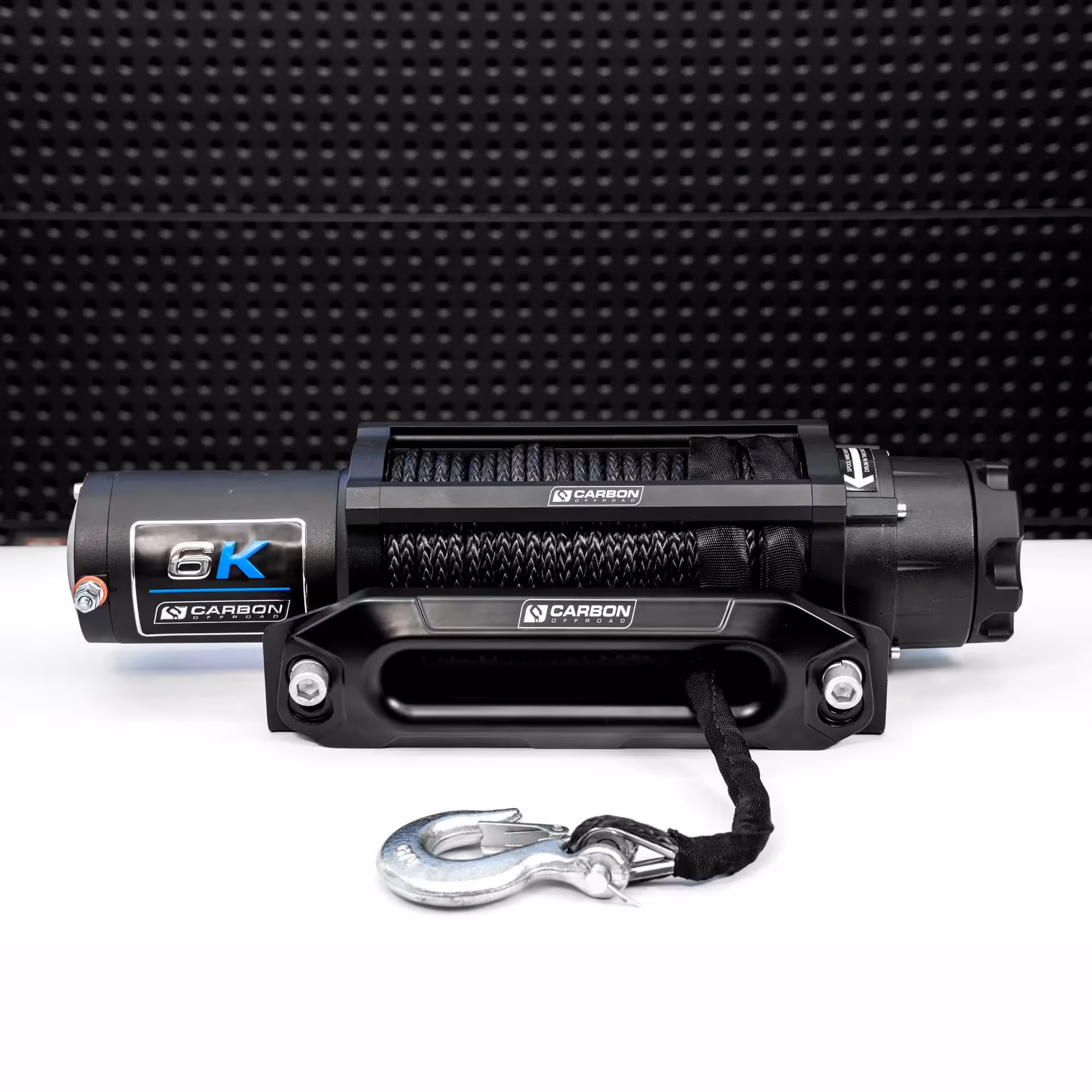 Carbon Offroad Long Drum 6000lb Winch (26m Rope) – ATV & Small 4x4 Recovery Winch CW-XD6L