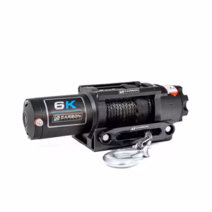 Carbon Offroad 6000lb 24V ATV and small 4x4 winch with synthetic rope and compact sealed motor design