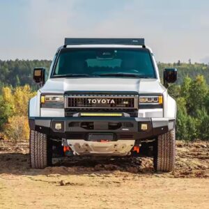 RIVAL aluminium front bar front view on Toyota Land Cruiser Prado 250 2024 with LED fog lights