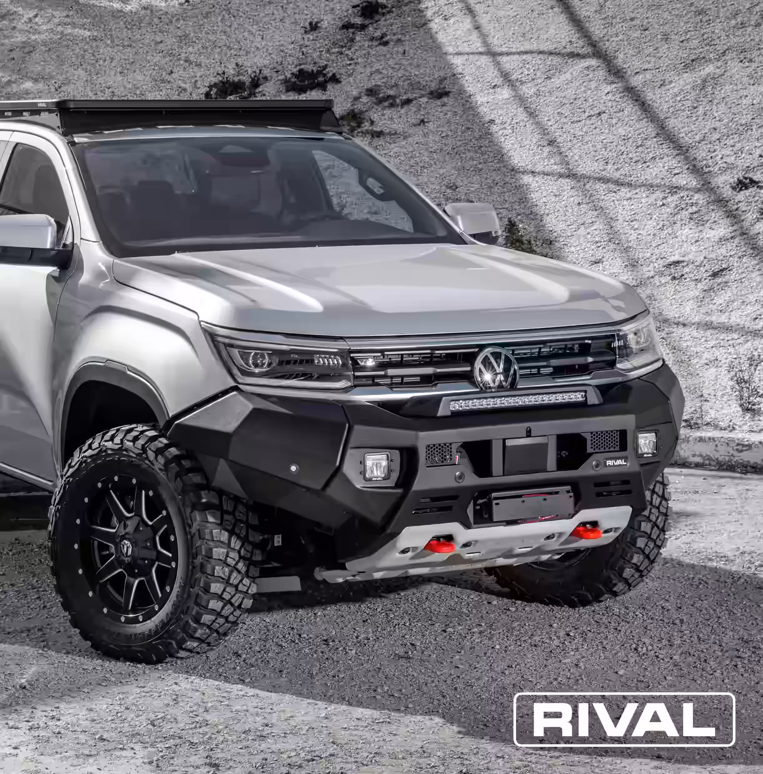 Aluminium Front Bar for VW Amarok 2023+ Winch Ready Front Bar with LED Fog Lights