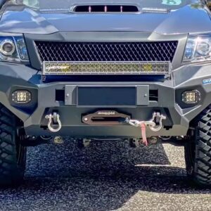 RIVAL aluminium front bar installed on Toyota Hilux 2011 to 2015 with ADR69 compliant LED fog lights and winch ready design