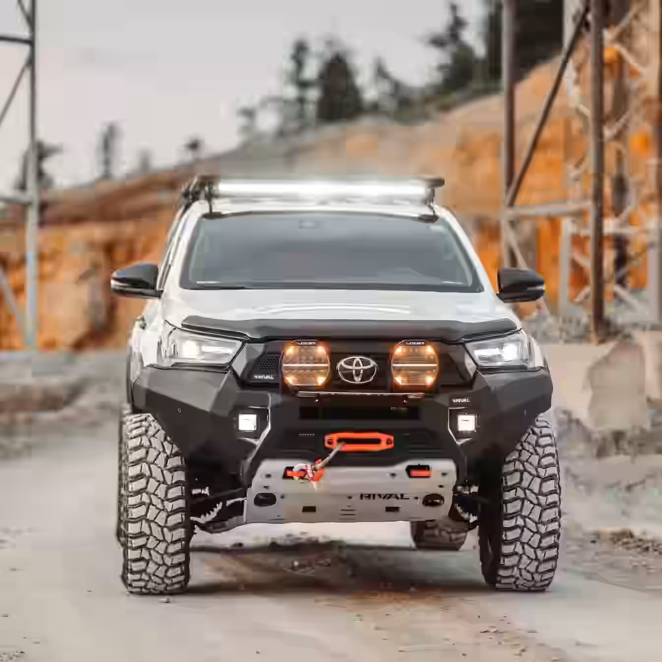 Aluminium Front Bar with LED Fog Lights for Toyota Hilux 2021-04/2024