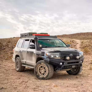 RIVAL aluminium front bull bar installed on Toyota Land Cruiser 200 2007 to 2015 with LED fog lights ADR69 compliant