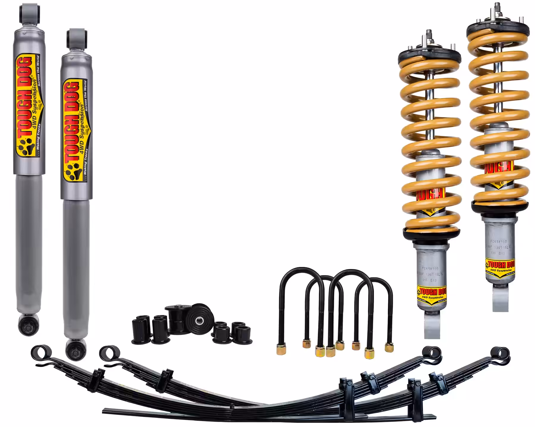 Tough Dog 4x4 suspension lift kit with heavy duty shocks springs and off-road suspension components