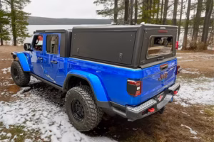 Alu-Cab Explorer Canopy fitted to Jeep Gladiator with lightweight aluminium construction